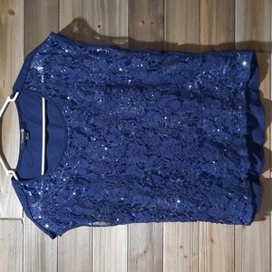 EUC Forever 21 Small Navy Top with Sequins